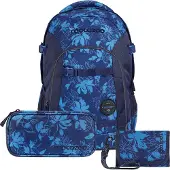 Coocazoo Schulrucksack-Set Schulrucksack-Set JOKER Tropical Night Geldbörse