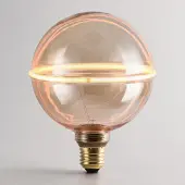 LumenXL 4W Glühlampe E27, 1800K, amber Glas mit horizontalem Ring Ø13 cm - dimmbar