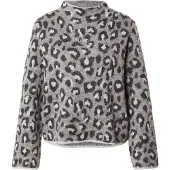 s.Oliver BLACK LABEL Strickpullover mit Woll-Anteil Damen grau gemustert, 40 804132-0001-00400