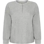Hunkemoller Top Waffelstrick Henley Grau