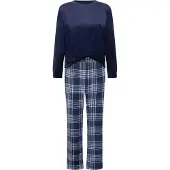 Hunkemoller Pyjamaset Velours Blau