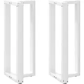 vidaXL Bartischbeine T-Form 2 Stk. Weiß 40x35x(100-101) cm Stahl