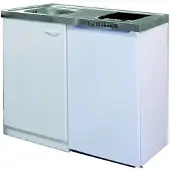 Respekta Küche Miniküche Singleküche Küchenzeile Pantry Weiß Levin 100 cm