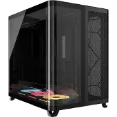 Corsair AIR 5400 LX-R RGB iCUE LINK, Midi Tower, PC, Schwarz, ATX, EATX, micro ATX, Mini-ITX, Stahl, Gehärtetes Glas, Gaming