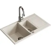 Bergström Spülbecken Seattle Weiß 80 x 50 cm mit 2 Spülbecken & Trockenplatz, Model 57784