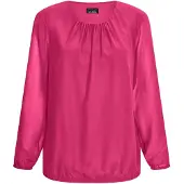 Goldner Kurzgröße: Jerseybluse mit Falten-Details in pink | Gr.: 23