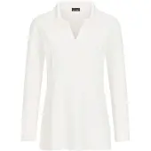 Goldner Kurzgröße: Halbarm Blusenshirt mit Hemdkragen in cremeweiß | Gr.: 21