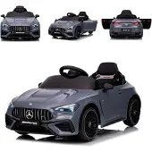 Chipolino Kinder Elektroauto Mercedes AMG CLE 53 Fernbedienung Stoßdämpfer LED grau
