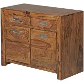 Wohnling Sideboard mit 2 Schubladen Sheesham massiv 90 cm - MOA