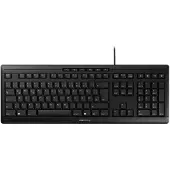 Cherry STREAM, Volle Größe (100%), Kabelgebunden, USB, Scherenschalter, QWERTY, Schwarz, Grau