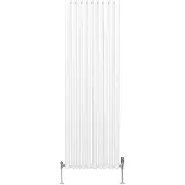MonsterShop Oval Röhrenheizkörper & Chrom Thermostatventile – 1800mm x 600mm - Weiß