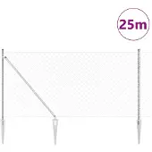 vidaXL Maschendrahtzaun mit Stacheln 25 x 1,2 m Verzinkter Stahl Netz