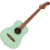Fender California Standard Redondo Mini-Akustikgitarre mit Tasche Fichtendecke Surf Green