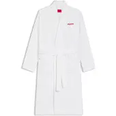 HUGO Morgenmantel aus Baumwoll-Terry mit rotem Sticklogo Grösse XL