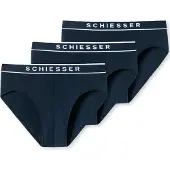 Schiesser Herren Slips, 3er Pack - "95/5", Rio Briefs, Logo-Bund, Stretch Baumwolle
