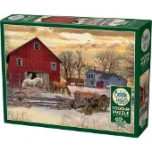 Cobble Hill Puzzle Winter auf dem Bauernhof 1000 Teile