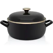 Metalac Tiefer Topf Emaille INDUKTION 24 cm 5L Schwarz