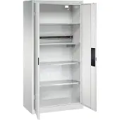 C+P Akkuladeschrank Basic mit Vollblechtüren, H 1950 x B 930 x T 500 mm, Lichtgrau