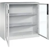 Californian Products CP Stahlschrank mit Sichtfenstern in Flügeltüren 120 x 120 cm, 120x120x50 cm