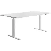 Topstar E-Table elektrisch höhenverstellbarer Schreibtisch weiß rechteckig, T-Fuß-Gestell weiß 180,0 x 80,0 cm