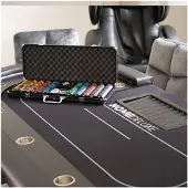 HOME DELUXE - Pokerkoffer NO LIMIT - hochwertiger Aluminiumkoffer, Wasserfeste Karten, 500 Pokerchips inkl. Small- & Big Blind Button I Pokerset Pokerchips Pokerdeck