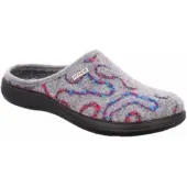 Rohde Pantoffeln Women Bari 6540 Grey / Red / Blue-Schuhgröße 40