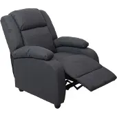 Mendler Fernsehsessel Lincoln, Relaxsessel Liege Sessel, Stoff/Textil dunkelgrau