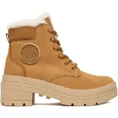 Palladium Pallarise NBK L Veterschoenen Hak - Cognac - Maat 41