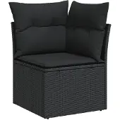 vidaXL Gartensofa-set 7 Stk. Schwarz Poly-Rattan