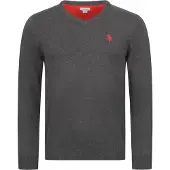 U.S. POLO ASSN. . Herren V-Neck Pullover Classic Fit aus Baumwollmix