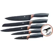 King Messer-Set "Carbon Design" (5 Messer), incl. Sparschäler, Wellenschliff