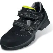 Uvex 65609, Erwachsener, Sicherheitssandalen, Schwarz, Limette, ESD, S1, Klettverschluss, Polyurethan (PU)