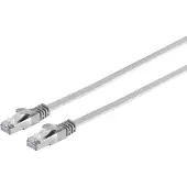 S-Impuls RJ45 Flachkabel m.Cat.7 Rohkabel slim, grau, 5m
