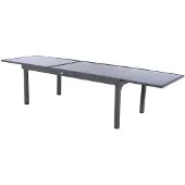 Hespéride Ausziehbarer gartentisch "piazza" anthrazit &amp graphit 12-sitzer aus epoxybehandeltem aluminium -