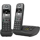 Gigaset A705A DUO, DECT-Telefon, Kabelloses Mobilteil, 100 Eintragungen, Anrufer-Identifikation, Schwarz