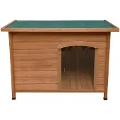 Monster Hundehütte Mittel aus Tannenholz Braun Wetterfest 103x66x70 cm