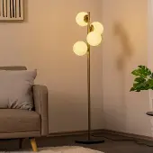 Opviq Stehlampe Faze , messing / gold, für Wohn- / Esszimmer, Metall, Stehlampe