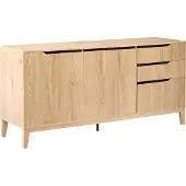 Beliani Sideboard Hellbraun mit 2 Türen und Schubladen MDF-Aufbewahrung Holzbeine Wohnzimmer Skandinavischer moderner Stil