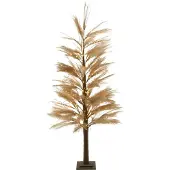 Beliani Outdoor LED Weihnachtsbeleuchtung Beige Kunststoff 190 cm in Baumform Pampasgras-Baum mit Stromanschluss zum Aufstellen für Außen Deko Advent