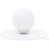 Licht-Erlebnisse Nachttischleuchte Metall Glas Ø 30 cm 15 cm Weiß E27 Kugel Schirm Tischlampe