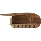 En.casa Wandgarderobe Vilkön mit Ablagefach 80x16x30 cm Walnussoptik