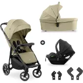 Hauck 3in1 Kinderwagen Set Shop N Care Trio Set inkl. Buggy, Babywanne, Babyschale ab Geburt bis 22 kg, Klein Zusammenklappbar, Liegefunktion, Getränkehalter & Tablett, UV-Schutz 50+ (Grey)