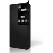 Juskys METALLSCHRANK 180/80/40 cm schwarz abschließbar