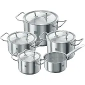 Zwilling Topf-Set "Classic" Set, Bratentopf 20 cm, je 1 Kochtopf 16/20/24 cm, Stieltopf 16 cm, 9 Stk. tlg. Edelstahl 18/10