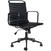 CLP Bürostuhl ergonomisch Kunstlederbezug Bakers, Schreibtischstuhl höhenverstellbar mit Kippmechanik und Rollen, bis 150 kg belastbar