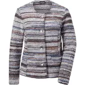 Goldner Hüftlange Baumwolljacke mit Streifen in blau / gemustert | Gr.: 46