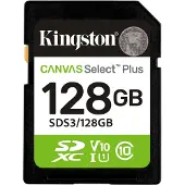 Kingston Technology 128GB SDXC Canvas Select Plus Gen3 150MB/s C10 UHS-I U1 V10, 128 GB, SD, Klasse 10, UHS-I, 150 MB/s, Class 1 (U1)