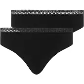 Chantelle Slip "Slip Slip Cozy Chic 2P 2er Pack", Damen, Gr. XL, schwarz, Obermaterial: 80% Modal CMD. 20% Elasthan EL., Unterhosen Slip