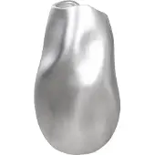 Gilde Bodenvase "Bodenvase organisch Jolie silberfarben H. 50,5 cm", silberfarben, B:29cm H:50,5cm T:27cm, Kunstharz, Vasen, Bodenvase