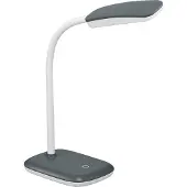 TRIO Moderne LED Schreibtischleuchte flexibel in Grau, 36cm hoch mit Touch Dimmer